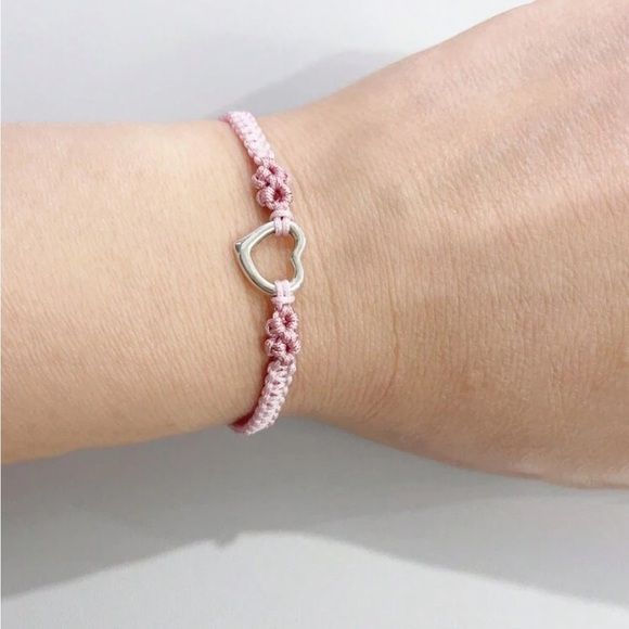 unavailable⚠️Clearance Pink Woven Heart Charm Bracelet - Picture 3 of 6